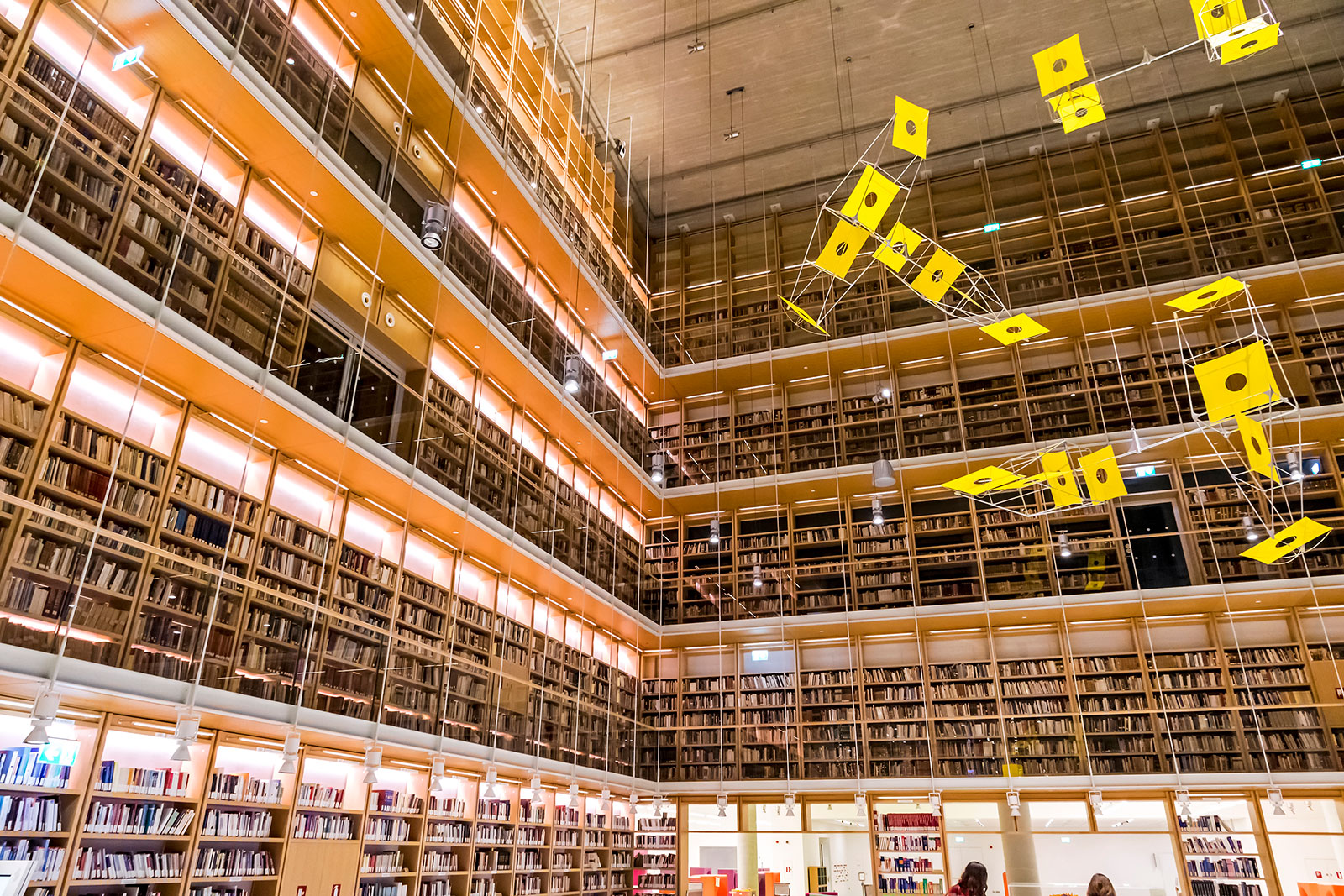 Interiors of the new building of National Library of Greece in Stavros Niarchos Foundation Cultural Center (SNFCC) on the Phaleron Bay Delta