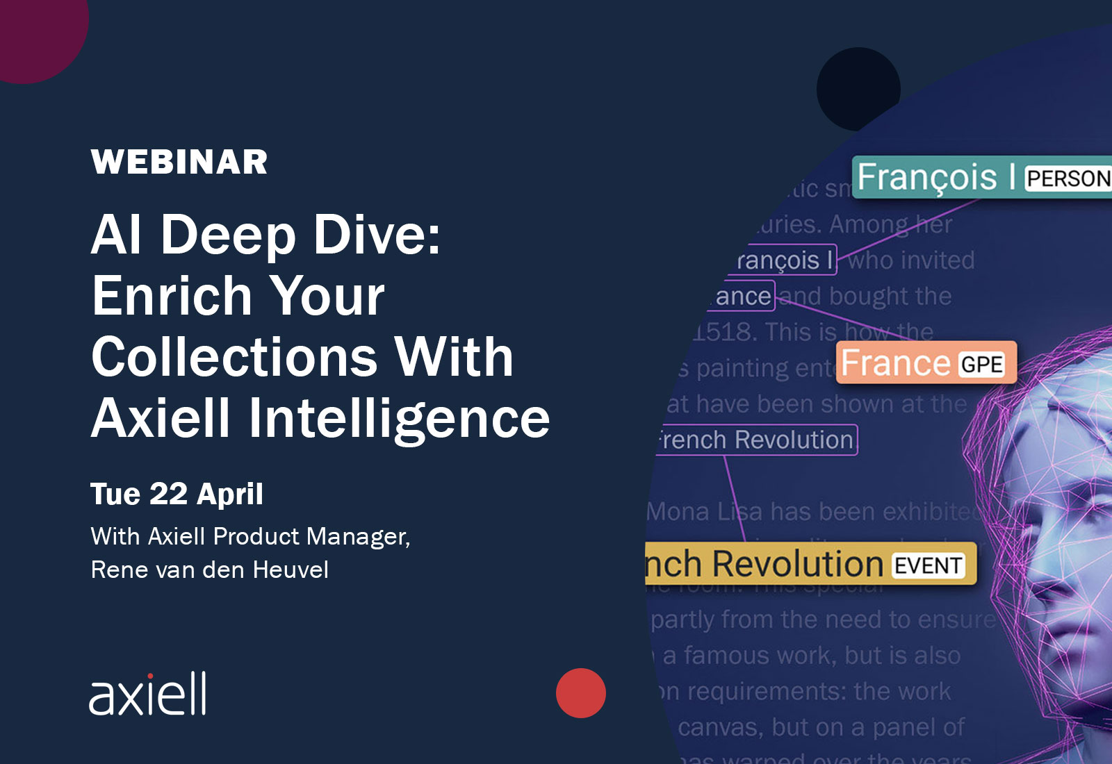 webinar banner: AI Deep Dive: Enrich your Collections with Axiell Collections AI