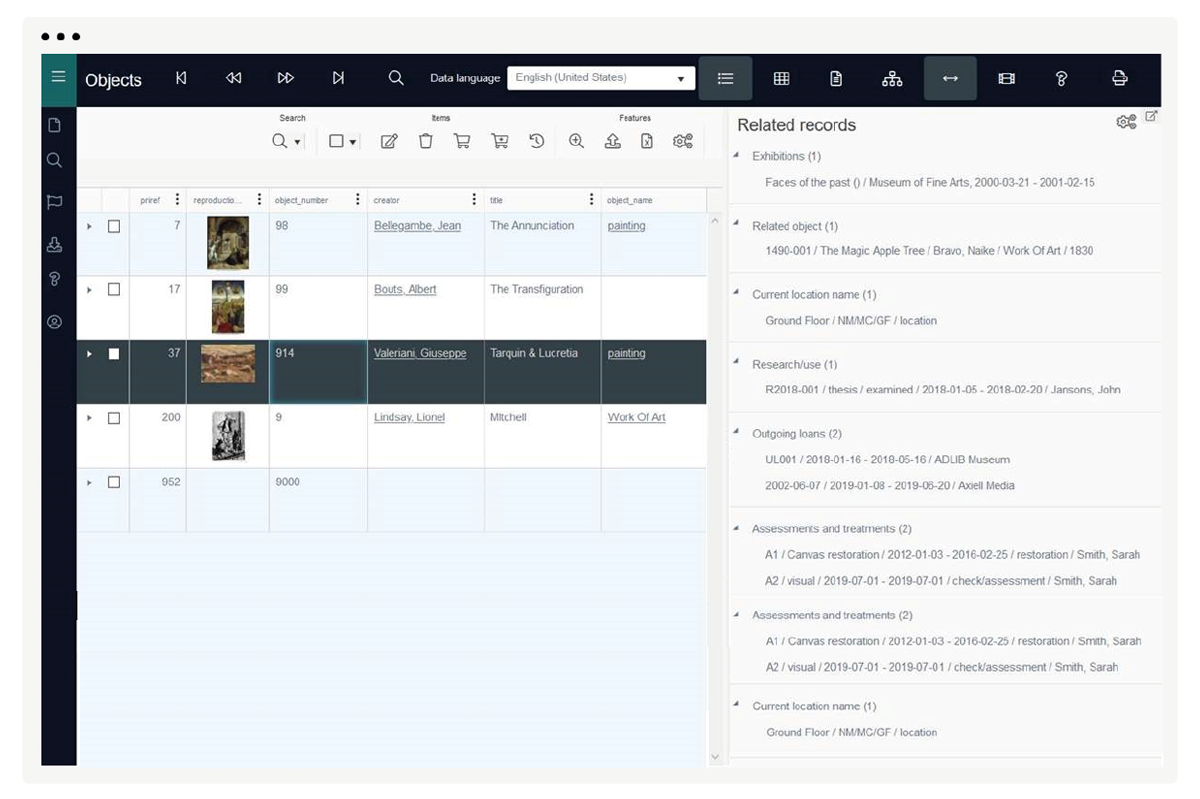Axiell Collections Related records